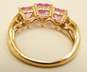 10K Yellow Gold Pink Sapphire Triple Heart Ring 2.1g image number 5