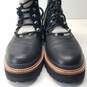 Marc Fisher Izzie Lugsole Black Leather Lace Up Ankle Boots Women's Size 9.5 M image number 4