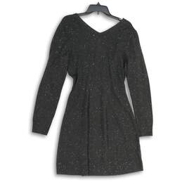 NWT Loft Womens Black Knitted Surplice Neck Long Sleeve Pullover Sweater Dress M alternative image