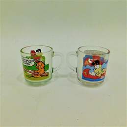 LOT of 4 Vintage GARFIELD & ODIE Glass Mugs McDonalds 1978 Anchor Hocking Set alternative image