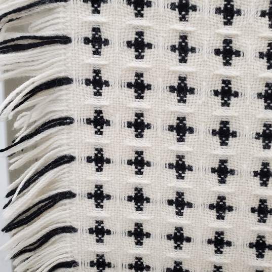 70" x 50" Vintage Pendleton Check Black and White Throw Blanket image number 2