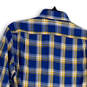 NWT Mens Blue Yellow Plaid Long Sleeve Collared Button-Up Shirt Size Small image number 4