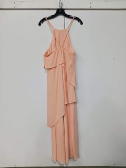 David's Bridal Bellin Peach Long High Neck Dress Size 12 NWT alternative image