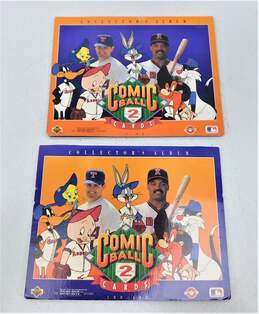 Vintage Upper Deck Looney Tunes Comic Ball Baseball Cards With Collectors Albums