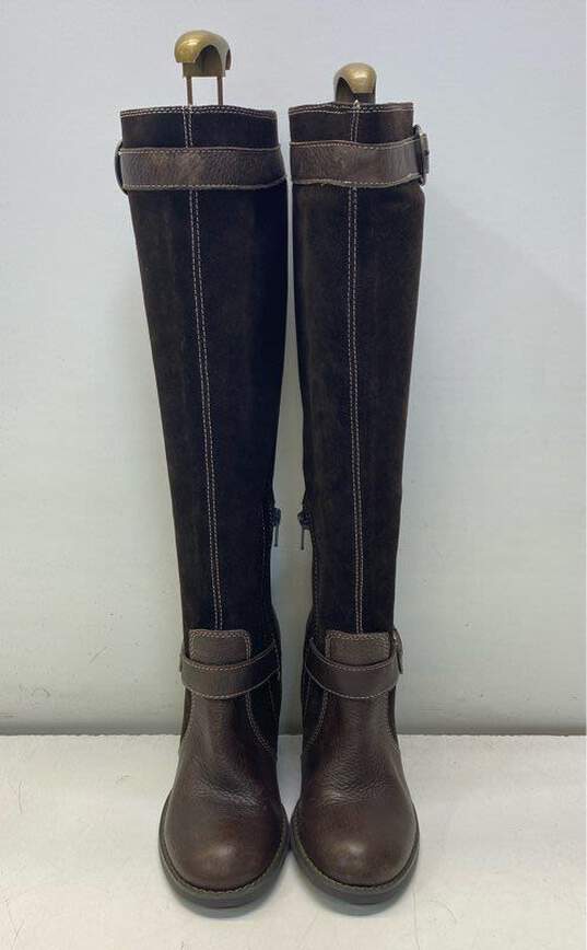 (r)elativity "Eve" Brown Suede Under the Knee Boot with Gold Belt Detail Women 7 image number 6