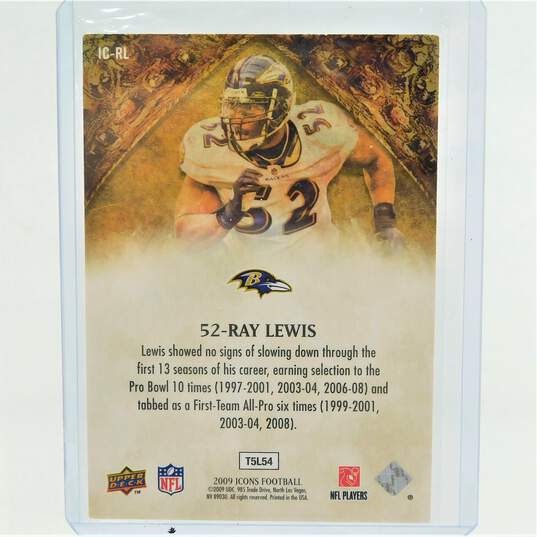 2009 HOF Ray Lewis Upper Deck Icons NFL Icons Silver /199 Baltimore Ravens image number 3