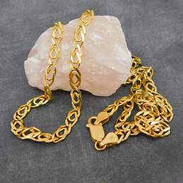 14K Yellow Gold Fancy Link Chain Necklace 17.9g