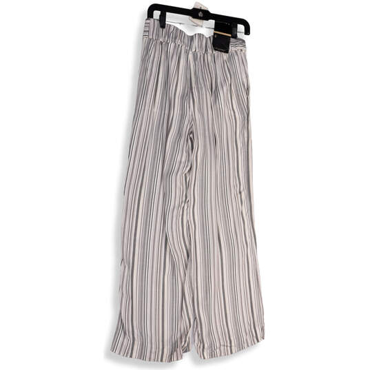 Womens Gray White Striped Elastic Waist Straight Leg Palazzo Pants Size 4 image number 1