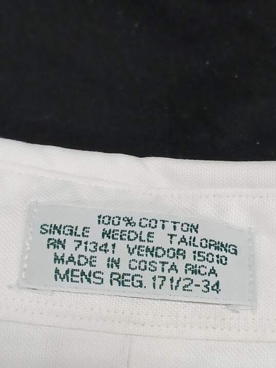 L.L. Bean White Button Up Dress Shirt Men's Size 17.5 image number 6