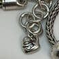 Designer Brighton Silver-Tone Link Chain Engraved Beaded Necklace image number 4