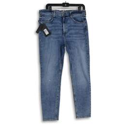 NWT Nina Womens Blue Denim Medium Wash High Rise Ankle Skinny Jeans Size 32