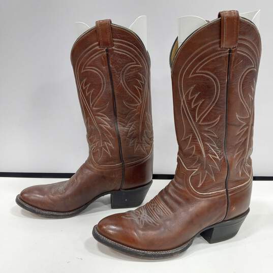 Tony Lama Men's Brown Leather Boots Size 8 image number 3