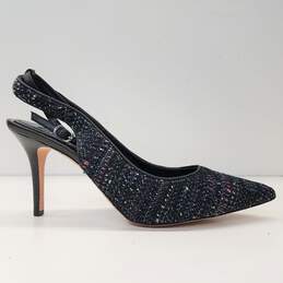 White Market Black House Tweed Slingback Pump Heels Shoes Size 10 M alternative image