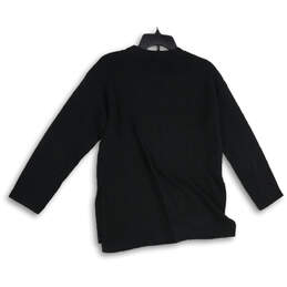 Womens Black Long Sleeve Round Neck Pullover Blouse Top Size Medium alternative image