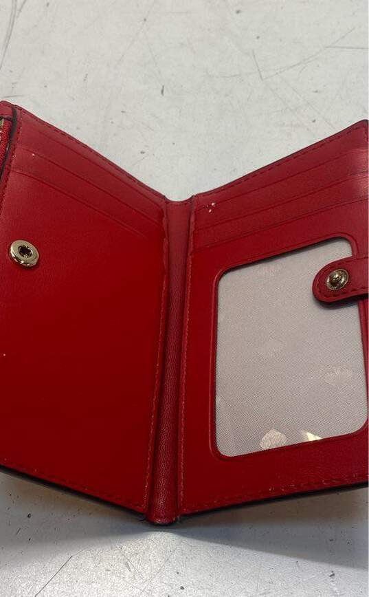 Kate Spade Pebble Leather Slim Snap Wallet Red image number 4