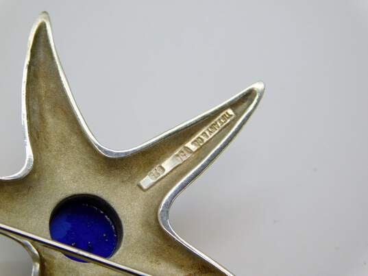 Tiffany & Co 925 & 18K Gold Accented Lapis Lazuli Cabochon Sea Star Brooch 10.9g image number 3