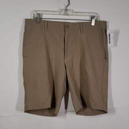 Mens Regular Fit Flat Front Belt Loops Slash Pockets Chino Shorts Size 34
