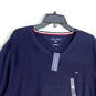 NWT Mens Blue Tight-Knit Long Sleeve V-Neck Pullover Sweater Size XXL image number 3