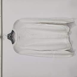 Men's White V-Neck Knitted Sweater Size L alternative image