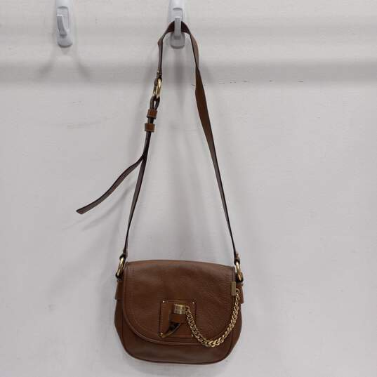 Michael Kors Brown Leather Crossbody Purse image number 1