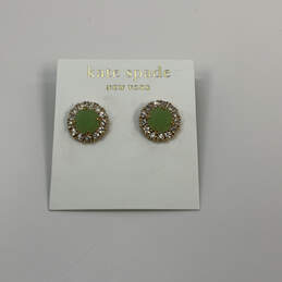 Designer Kate Spade New York Green Stone Stud Earrings With Display Card