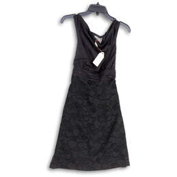 NWT Womens Black Floral Sleeveless Knee Length A-Line Dress Size Medium