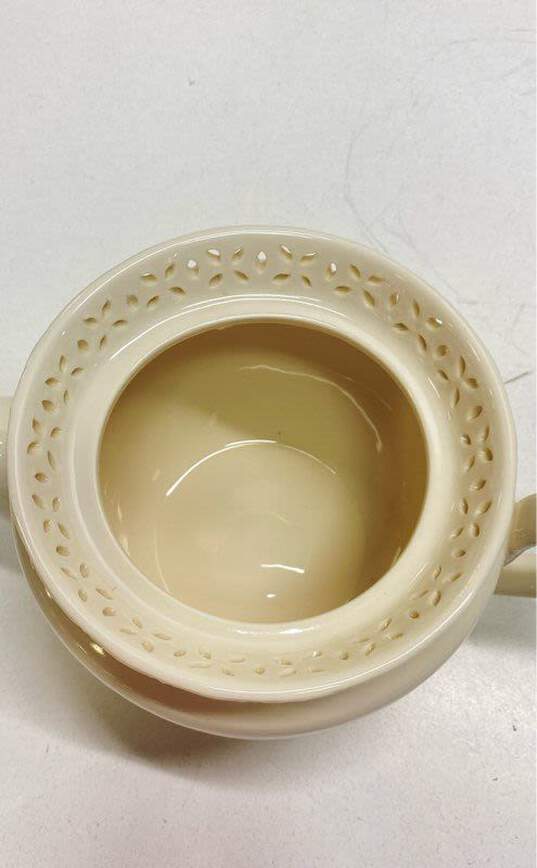 I. Godinger & Co. Tea Pots Lot of 3 Ceramic Ivory White Hot Beverage Tableware image number 9