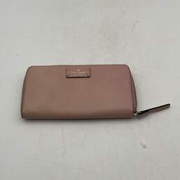 Kate Spade New York Womens Pink Gold Neda Leather Card Slots Zip-Around Wallet