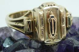 Vintage 10K Gold Black Enamel Class Ring 4.6g