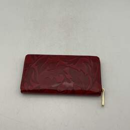NWT Valentina Womens Red Floral Leather Inner Pockets Zip-Around Wallet alternative image