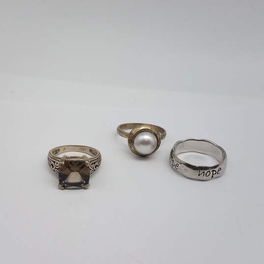 Sterling Silver Assorted Gemstone Sz 4 3/4 - 7 3/4 Ring Bundle 3pcs 11.2g image number 7