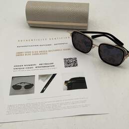 Jimmy Choo Unisex ELVA Smoke Black Full Rim Rectangle Frame Sunglasses w/COA