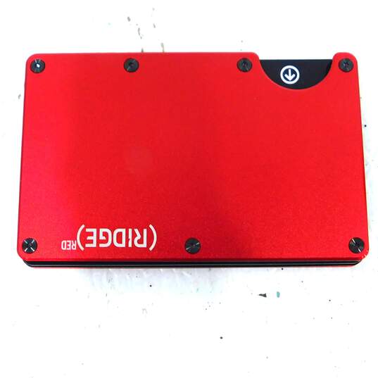 The Ridge Red Slim RFID Blocking Wallet Bundle w/ Money Clip & Coin Tray image number 9