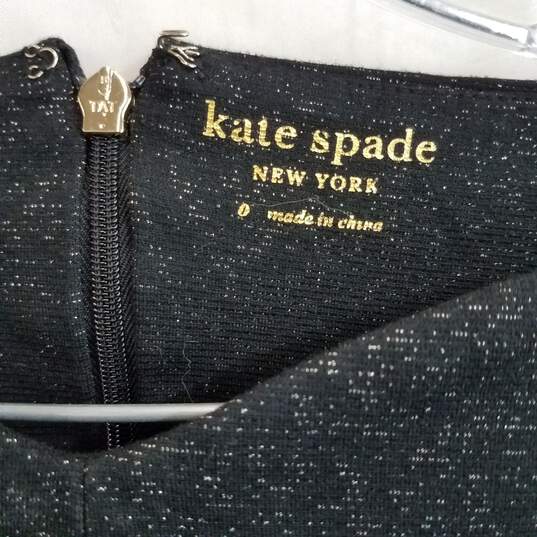 Kate Spade black ponte knit boatneck fit and flare dress 0 image number 3