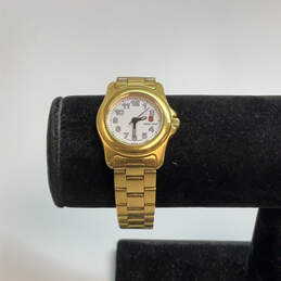 Designer Swiss Army Gold-Tone Stainless Steel Round Dial Analog Wristwatch