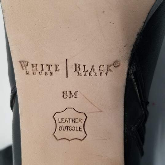White House Black Market Bordeaux 570059263 Women's Size 8 M Black Leather Tall Heel Boots image number 4