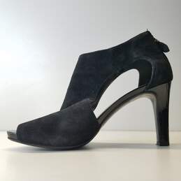 Franco Sarto Black Leather Suede Pump Heels Shoes Size 7.5 alternative image