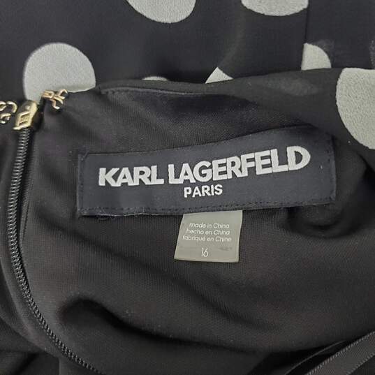NWT Karl Lagerfeld WM's 100% Polyester Polka Dot Black & White Dress Sz. 16 image number 3