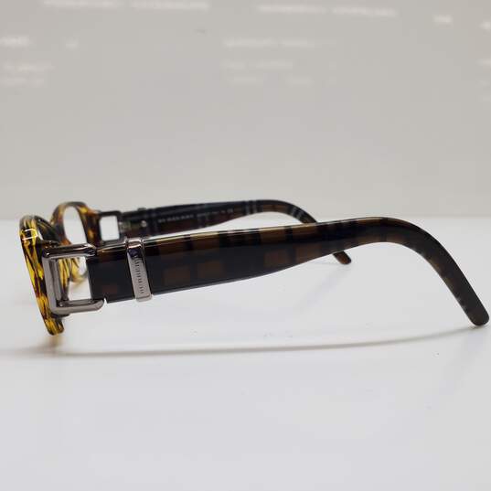 AUTHENTICATED BURBERRY B2056-3133 TORTOISE WOOD RECTANGULAR OPTICAL EYEWEAR FRAMES ONLY W/ CASE image number 4