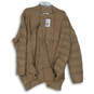 NWT Womens Brown Long Sleeve Front Button Cardigan Sweater Size XL image number 1