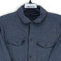 Mens Gray Long Sleeve Flap Pockets Luxe Flannel Button-Up Shirt Size M image number 3