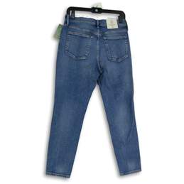 NWT Womens Blue Medium Wash Skinny Fit Stretch Denim Cropped Jeans Size 30 alternative image