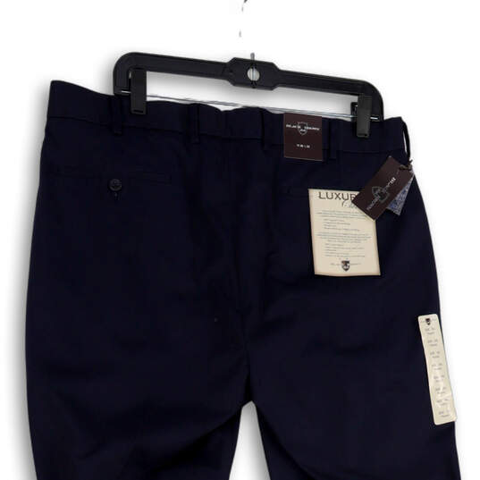 NWT Mens Blue Pleated Slash Pocket Straight Leg Dress Pants Size 36X34 image number 3