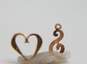 14K Yellow Gold S Initial & Open Heart Pendant Charms 0.9g image number 1