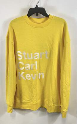 Puma Mens Yellow Stuart Carl Kevin Long Sleeve Crew Neck Pullover Sweater Size S