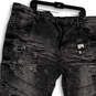 NWT Mens Black Denim Dark Wash Distressed Pockets Skinny Jeans Size 48/34 image number 3