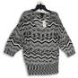 NWT Womens Black White Chevron 3/4 Sleeve Pullover Sweater Size 16 image number 1