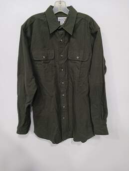 Men's Carhart Green Button Up Shirt Size L