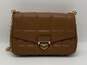 Authentic Womens Brown Leather Quilted Classic Chain Shoulder Bag image number 3