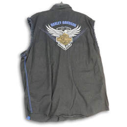 Mens Black Harley Davidson Motorcycle 115 Sleeveless Button-Up Shirt Sz 2XL alternative image
